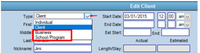 Switch contact types option