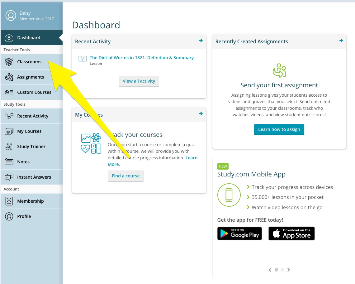 Google Classroom Dashboard