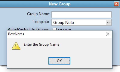 New group note requires name