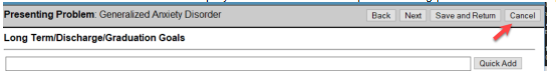 Treatment plan library buttons