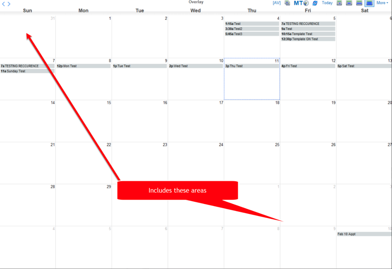 Calendar print options for Month