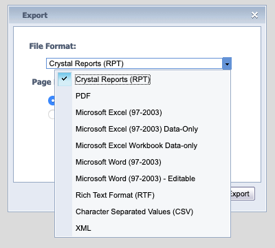 Report Export Options