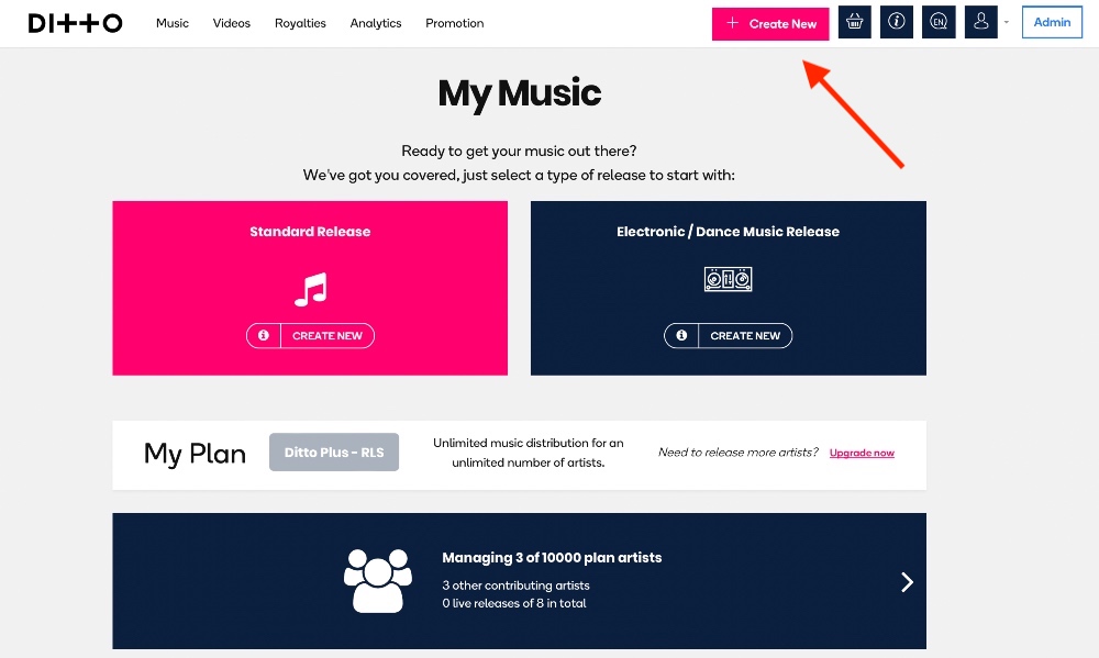 How Do I Create A New Release Ditto Music Help Customer Support