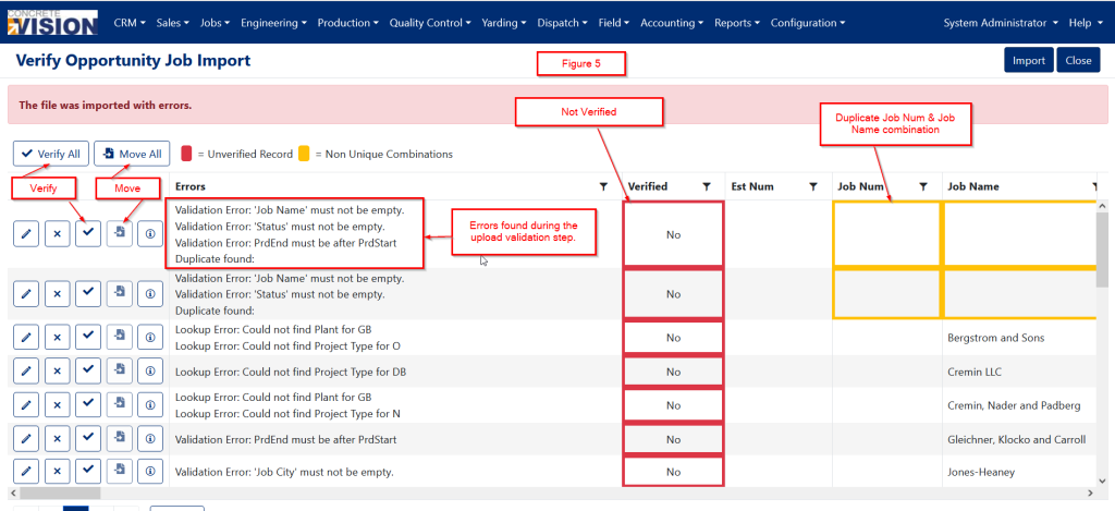 Figure 5 - Verify and Move Job Imports