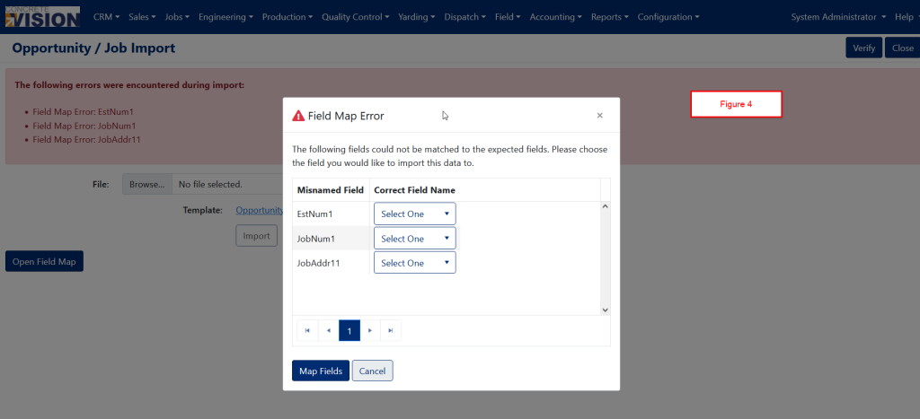 Figure 4 - Import Errors