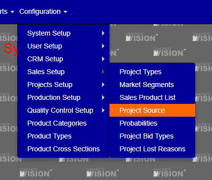 Project Sources Menu
