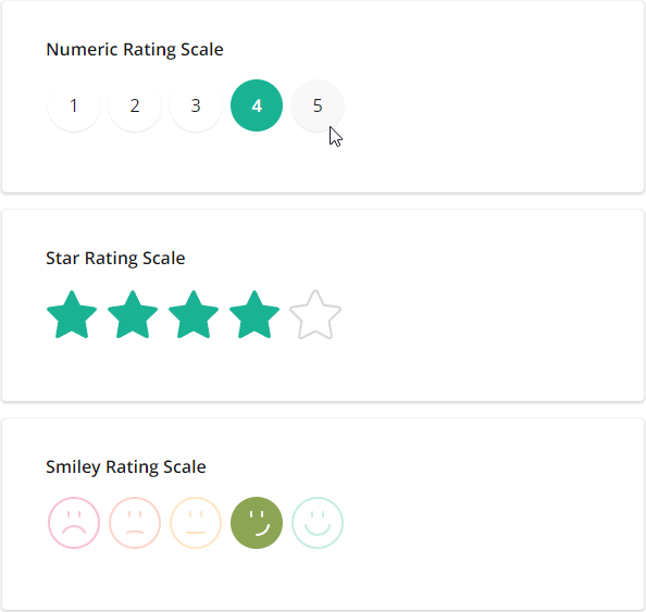 SurveyJS Question types - Rating Scale