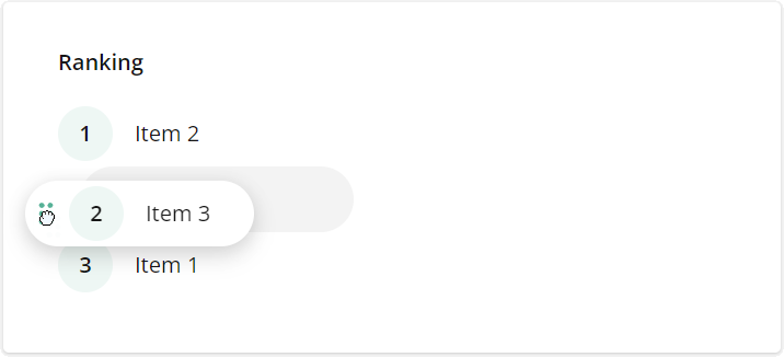 SurveyJS Question types - Ranking