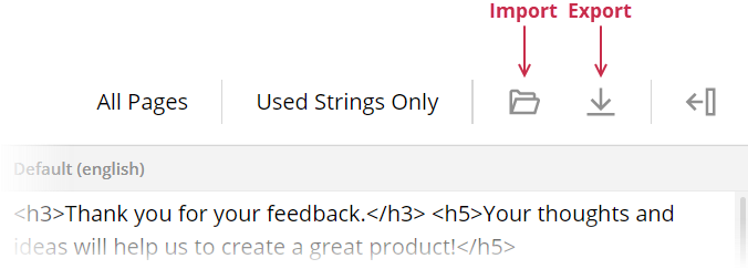Survey Creator - Filter strings in the Translation tab