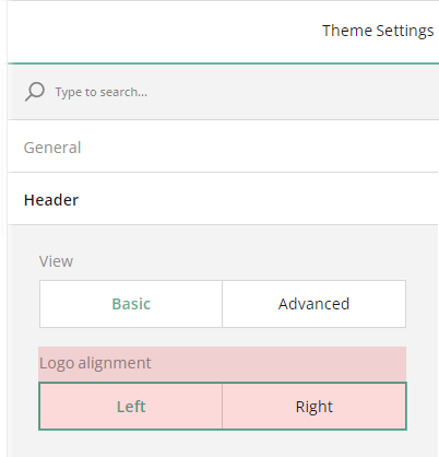 Basic survey header settings: Logo alignment