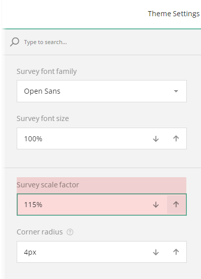 Survey scale factor
