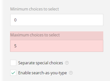 How to set the maximum number of choices a user can select