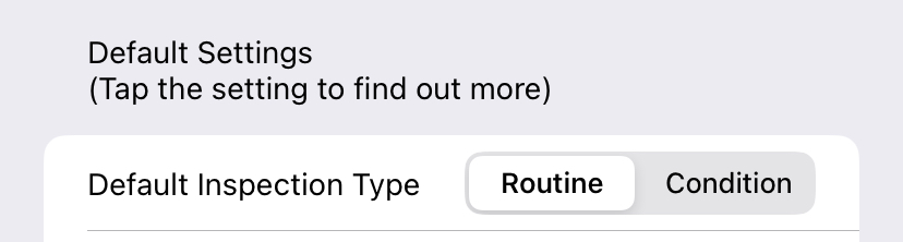 PIM Default Inspection Type