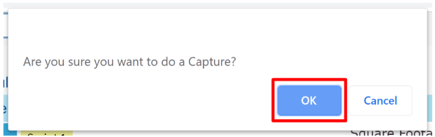 Readymode confirmation dialog asking “Are you sure you want to do a Capture?” with OK and Cancel buttons.