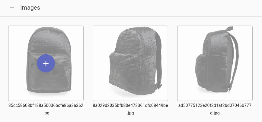 Images section where images can be uploaded