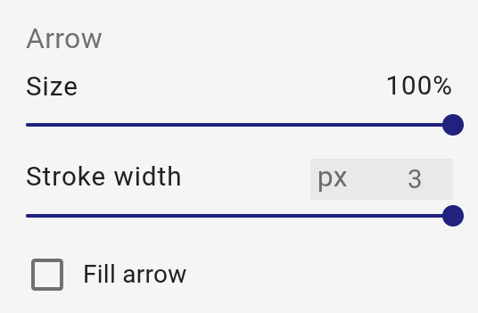 Details of arrow settings in the langify Switcher Configurator.
