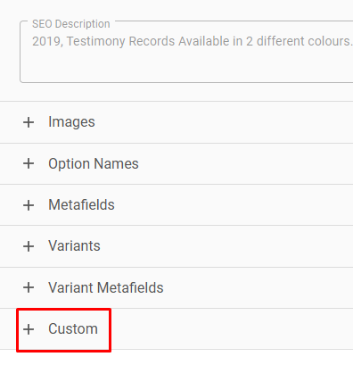 A dedicated Custom option the user can find on most langify items, listed as the last option.