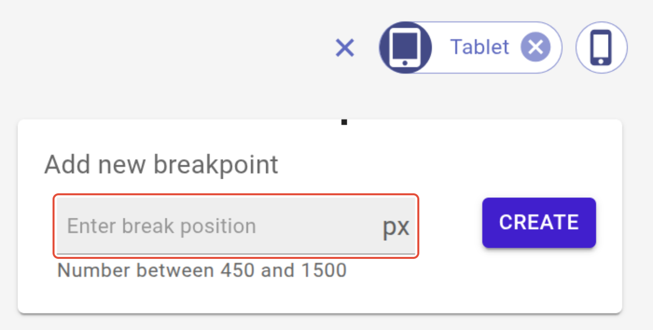 Dialog for entering the pixel value of a new breakpoint in langify