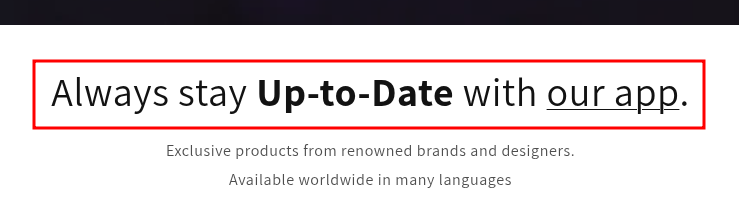 The storefront showing the translated text correctly applied