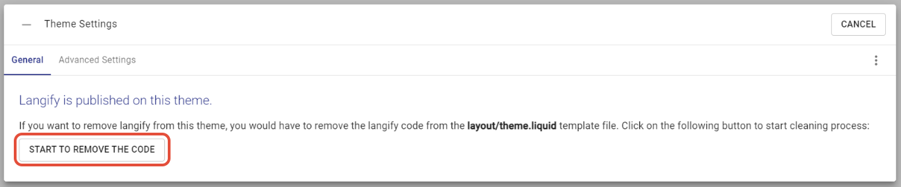 The old code can be removed from Theme Settings -> General