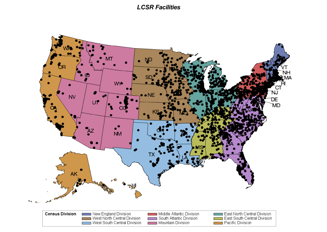 LCSR Quarterly - Active Facilities Map