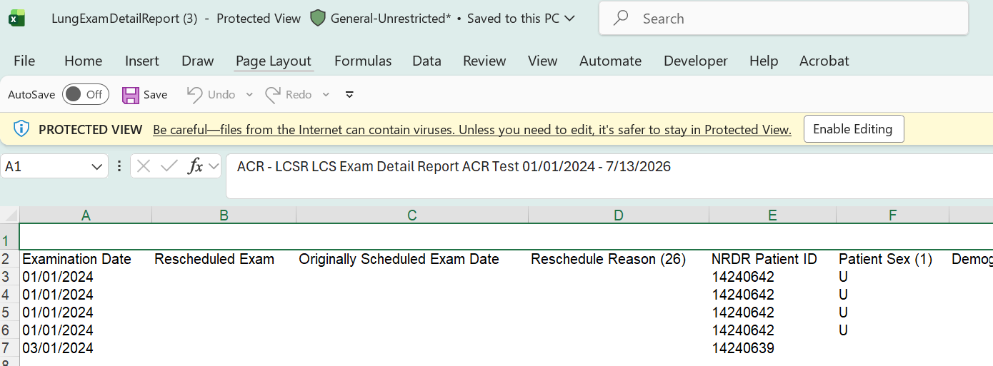 LCSR Exam Detail Report LCSR Exam Detail Report