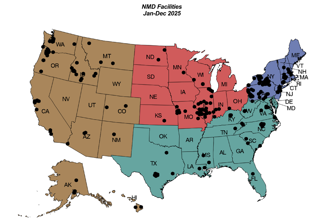 NMD Facilities Report - Active Facilities Map