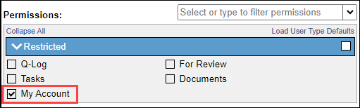 Granting My Account permission