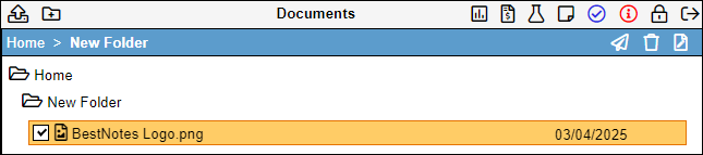 Selected file for email