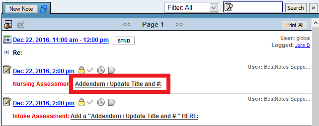 Activity Log display of document title