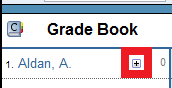 Screenshot showing the plus icon next to a student's name.