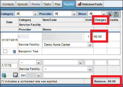 New register entry form