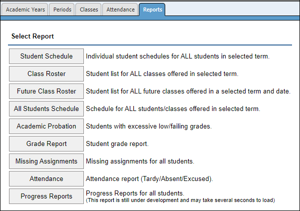 List of Academic Reports