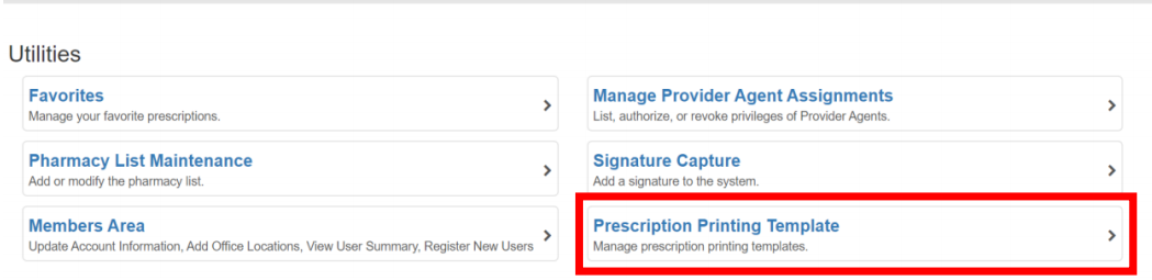 Access Prescription Printing Template