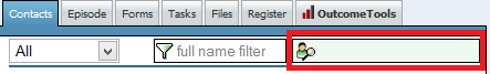 Screenshot of the Add/Edit Related Contacts search box