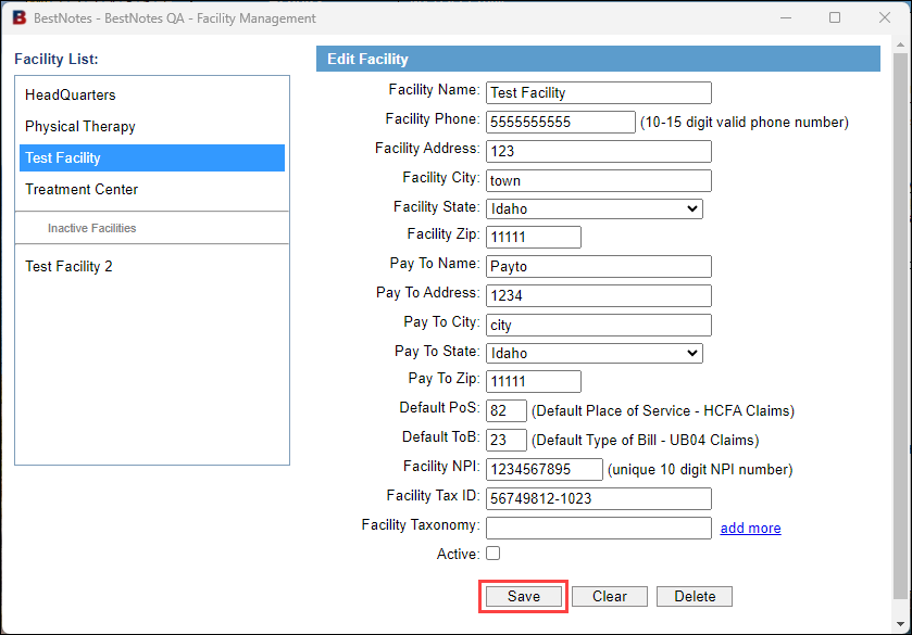 Screenshot showing the Save button.