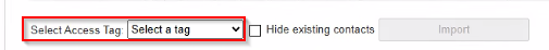 Screenshot showing access tag requirement