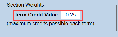 Term Credit Value examples