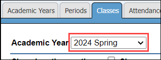 Select Academic Year