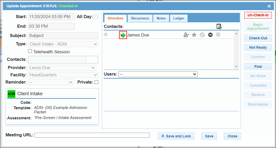 Navigate to client chart