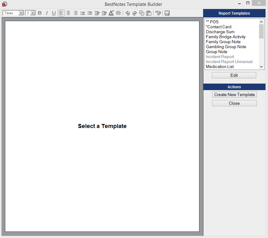 Template Builder button