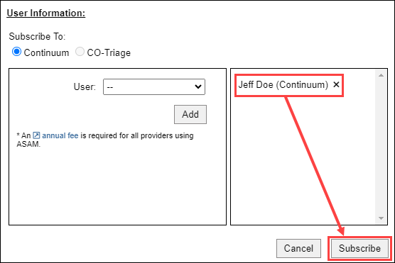 Screenshot showing the 'Subscribe' button.