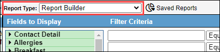 Report Type drop-down