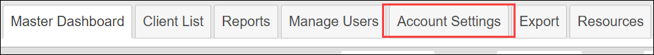 Account Settings tab