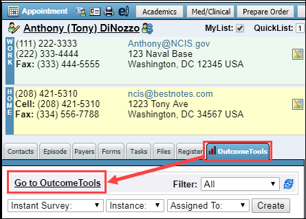 Go to OutcomeTools from BestNotes