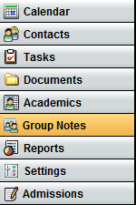 Group Notes button on dashboard