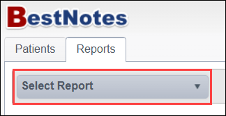 Report selection dropdown