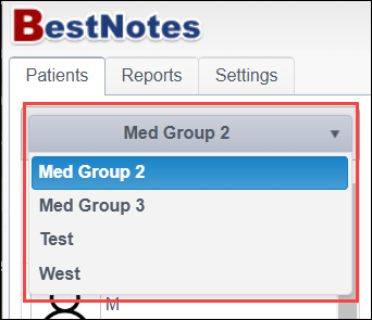 Group dropdown