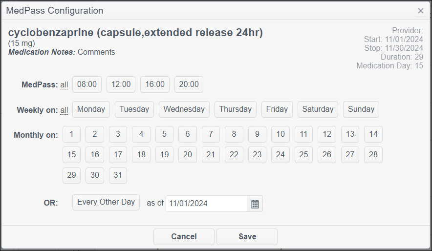 MedPass configuration options