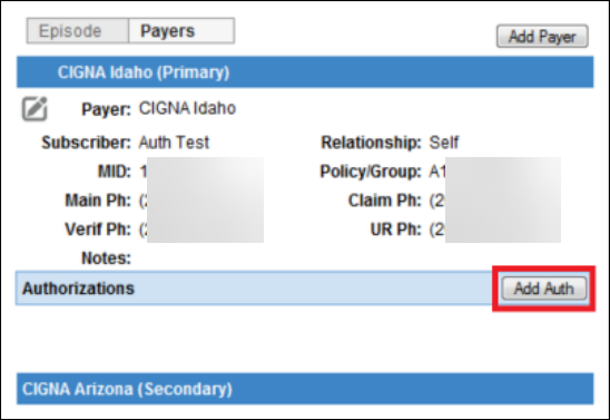 Authorizations section